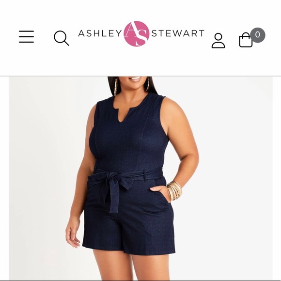 Ashley Stewart Pants - Ashley Stewart Denim Romper 22W NWOT